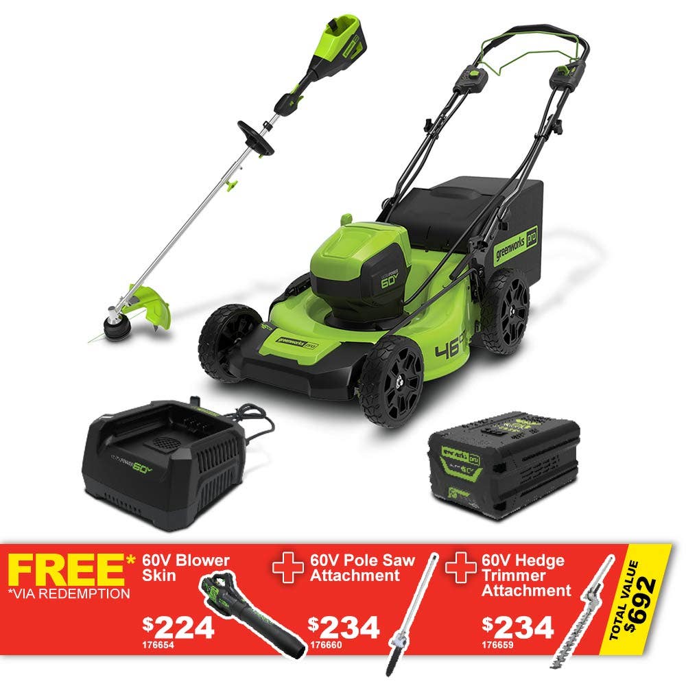GREENWORKS 60V 1 x 4.0Ah Self-Propelled Lawn Mower + Multi-Tool Kit TTKIT904