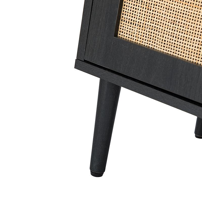 Posey 56 Wide Wood and Rattan Kacie Modern Sideboard