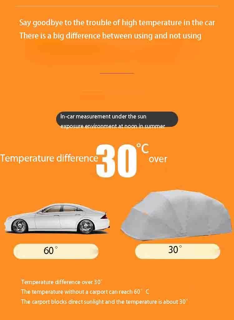 All Weather Proof Carport - Foldable & Retractable Car Shelter, Lockable, Durable