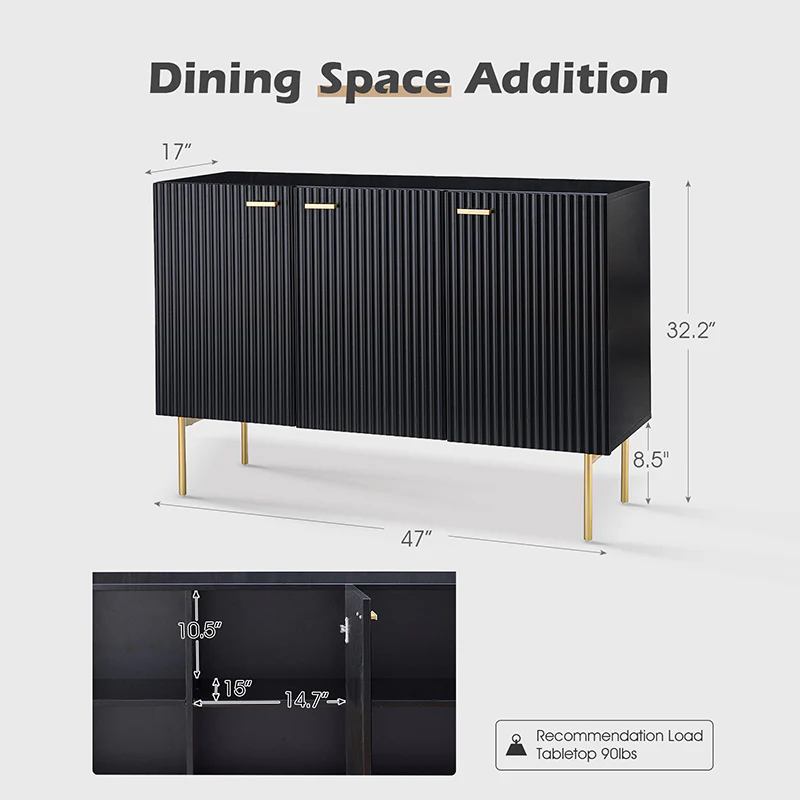 Roman Lacquer 3-Door Sideboard 47