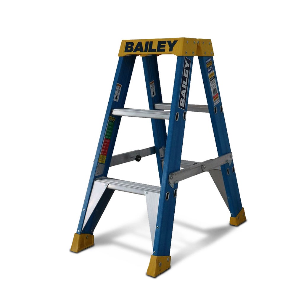 BAILEY 0.9m 150kg Step 3 Pro Fibreglass Double Sided Ladder FS13977