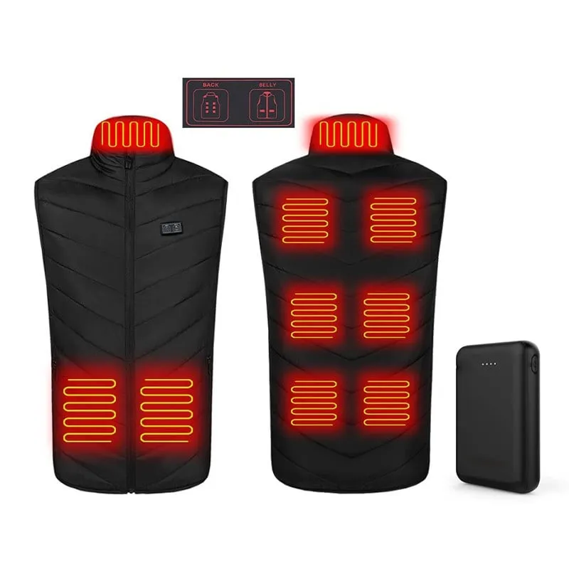 2023 Updated Version Two-touch 15Heat Zones LED Controller Heated Vest For Men & Women With Battery Pack