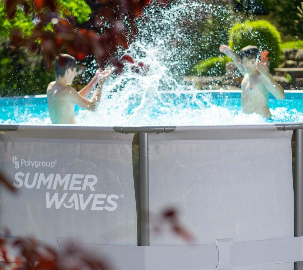 Summer Waves Frame Pool Complete Set | Round 488 x 122 cm Grey