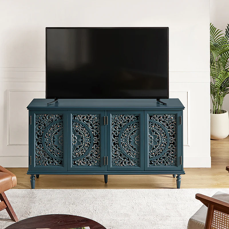 Emathides 63 Solid Wood Sideboard with Lighting & Wine Rack