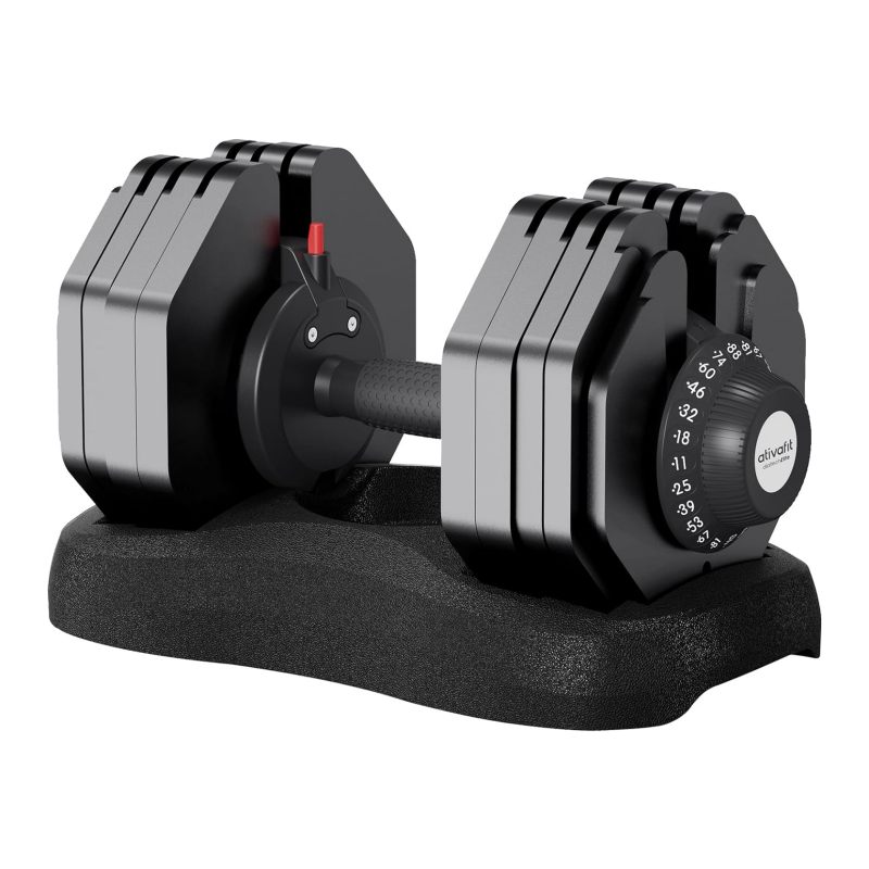 ATIVAFIT Adjustable Dumbbell Set 88 LBS Pair Dumbbell Free Weights Dumbbell Multiweight Options for Men Women Full Body Workout Fitness Home Gym