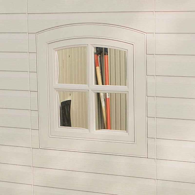 Double entry 15' wide x 8' deep plastic storage shed