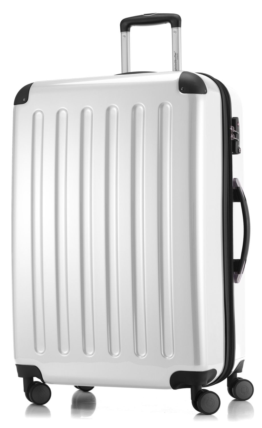 Alex - suitcase hard shell glossy black, 75 cm, 119 litres