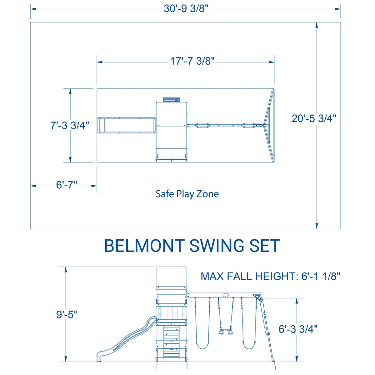 Belmont Wooden Swing Set