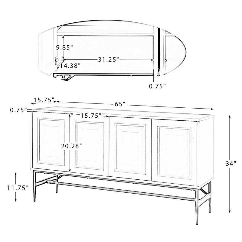 Yann 65 Wide Sideboard