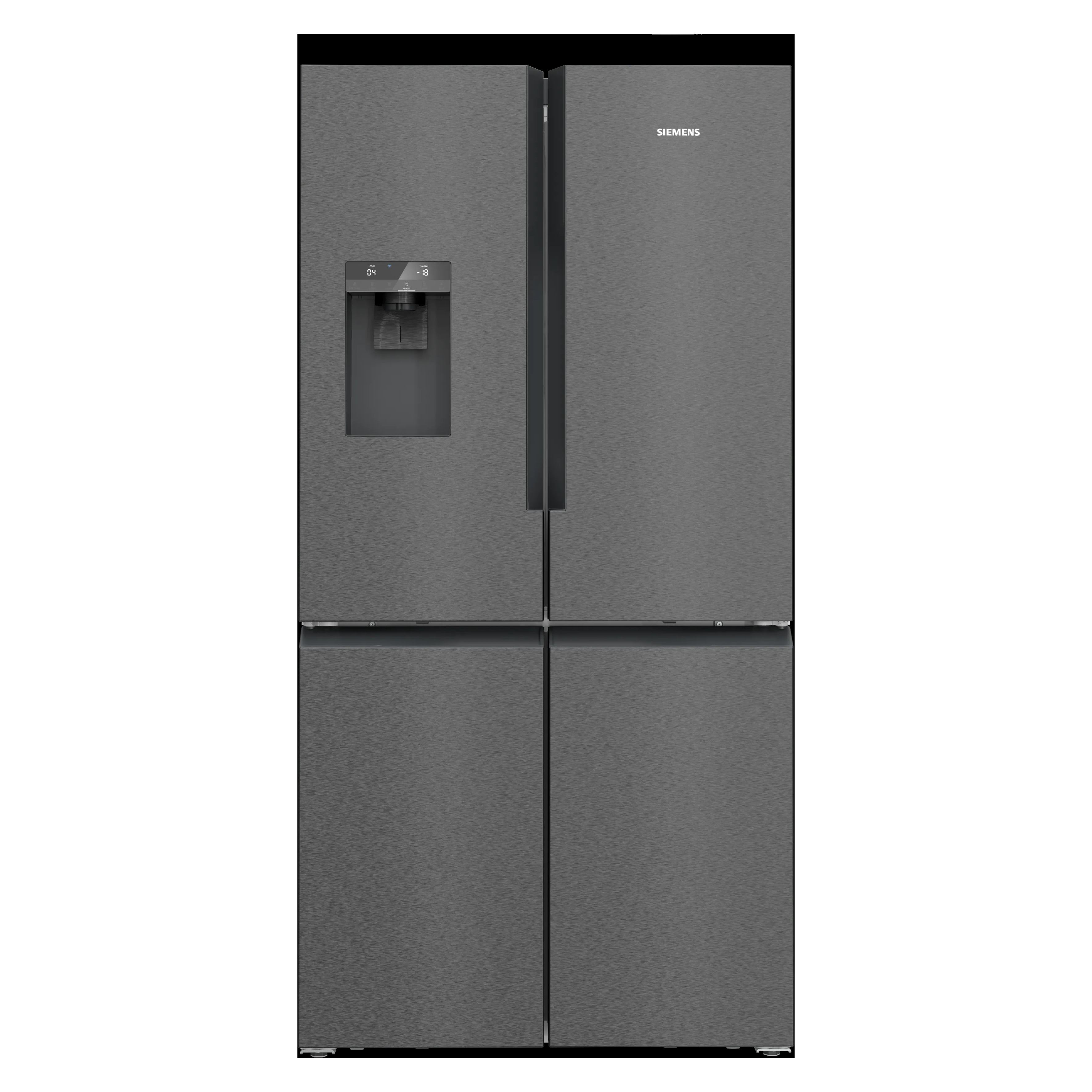 SIEMENS KF96DPXEA iQ700 French door bottom freezer, multi door 183 x 90.5 cm Brushed black steel antiFingerprint, Total noFrost