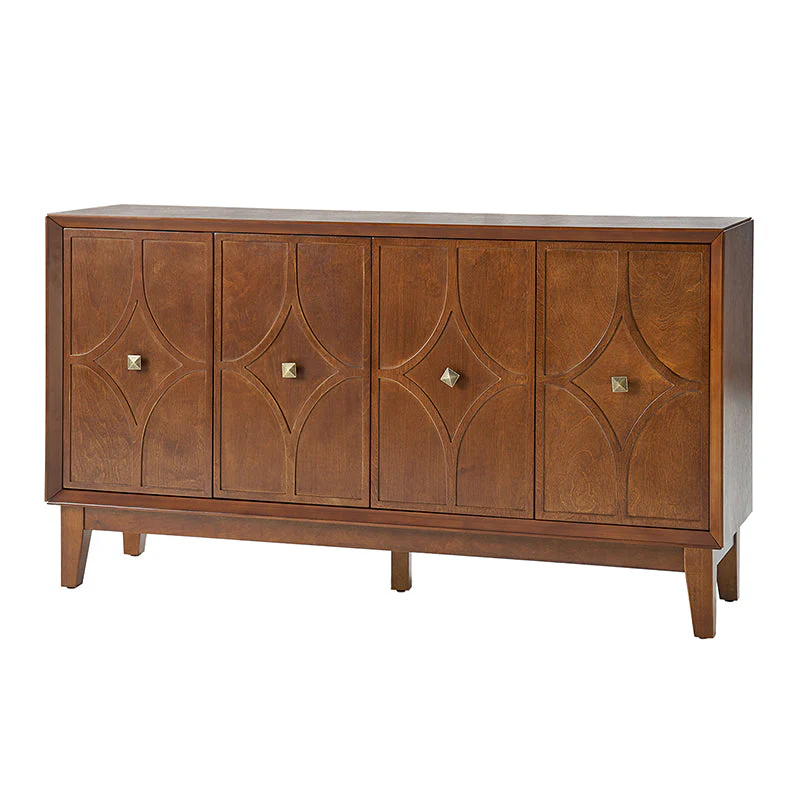 Justo Mid-Century Style Adjustable Shelves Walnut Sideboard