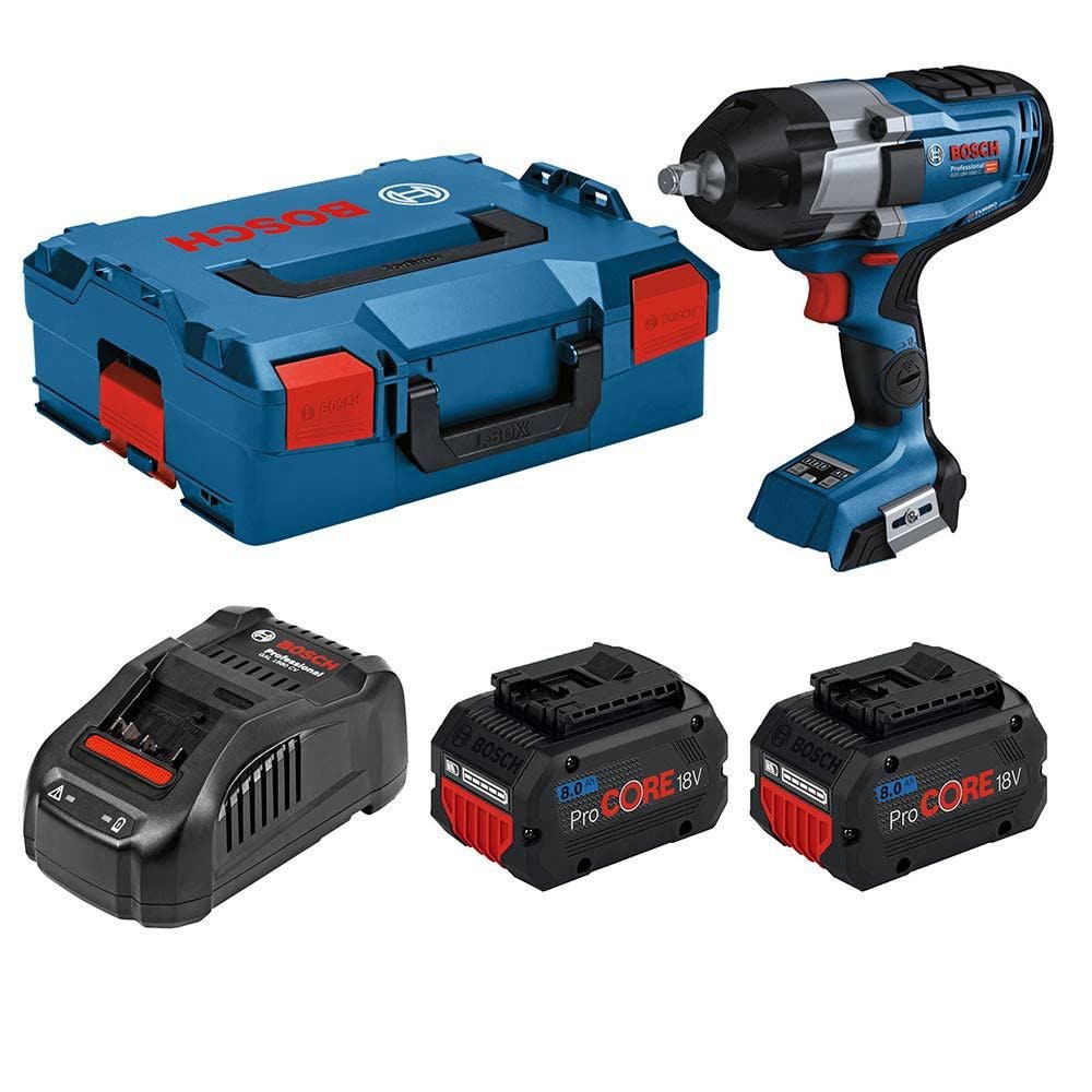 BOSCH 18V Brushless 2 x 8.0Ah 1/2" Impact Wrench Kit 0615990M65