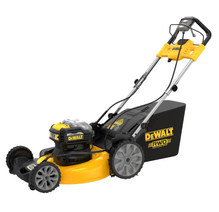 DEWALT 21 in. 20-Volt Cordless Electric Manual Walk Behind Self Propelled Mower with Two 12 Ah Flexvolt Batteries and Charger