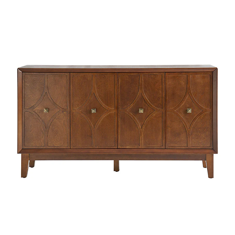 Justo Mid-Century Style Adjustable Shelves Walnut Sideboard