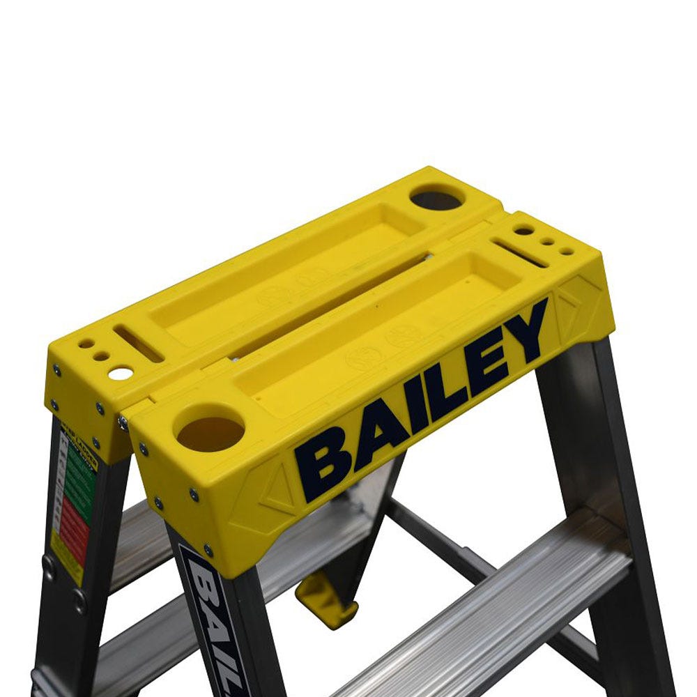 BAILEY 0.9m 150kg 3 Step Pro Aluminium Double Sided Big Top Ladder FS13966