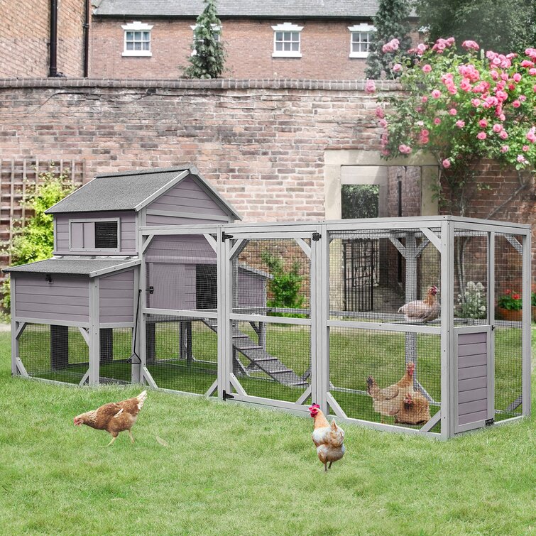 Anyi 59 Square Feet Chicken Coop with Chicken Run