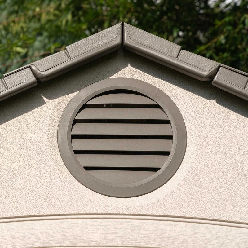 8' wide x 12.5' ​​deep plastic storage shed