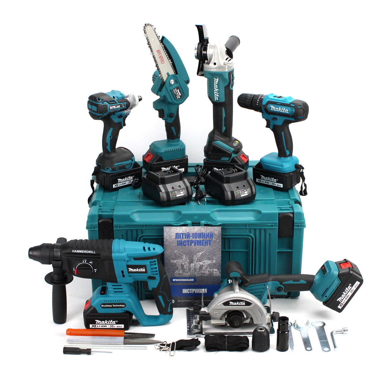 Makita 6 in 1 36V Battery Pack Tool Kit