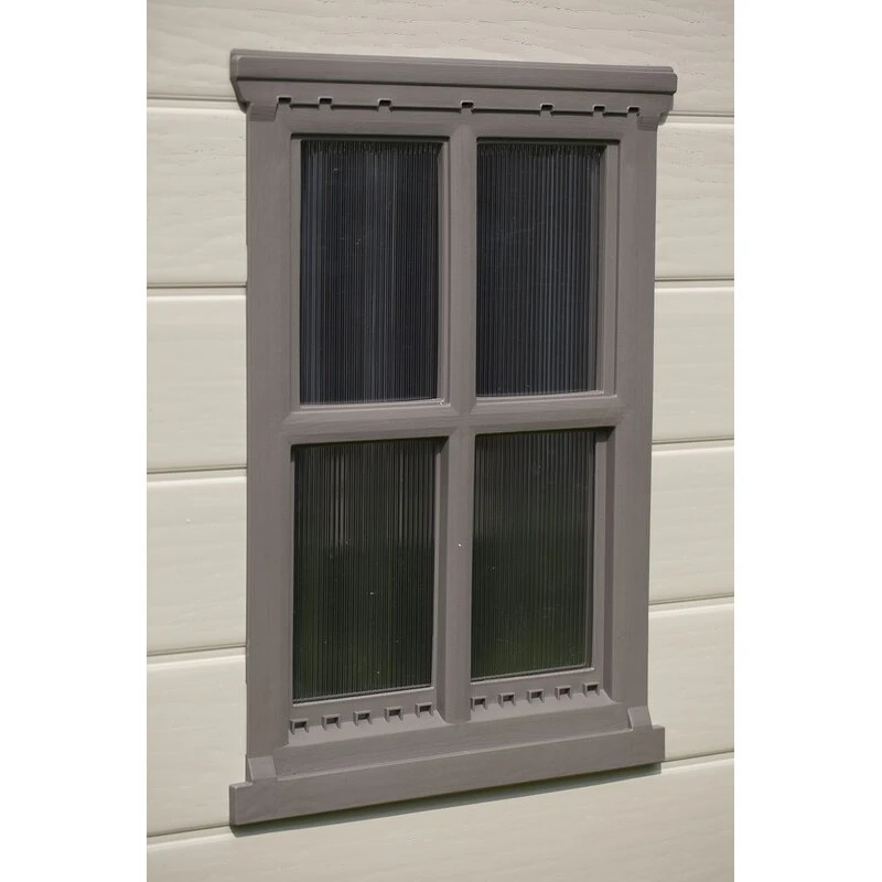 Factor 8 ft wide x 6 ft deep plastic storage shed