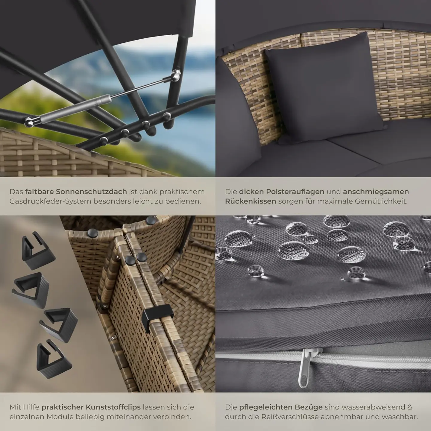 Lounge shell sun island outdoor weatherproof