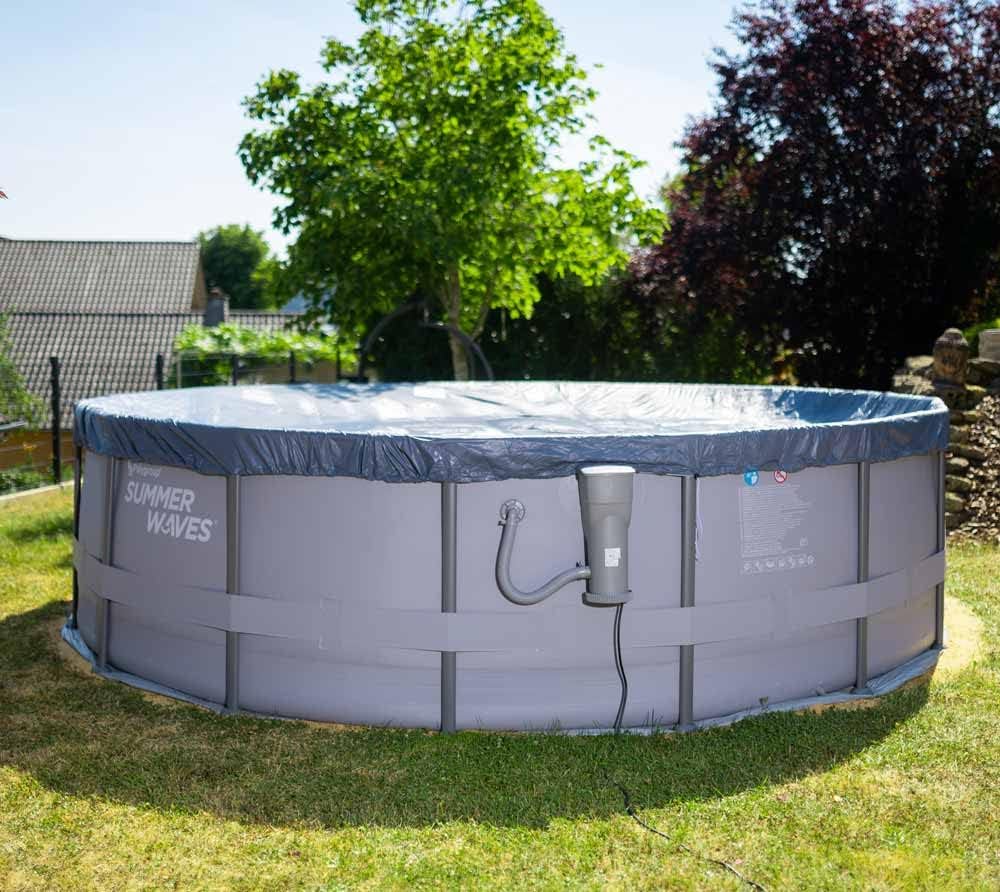 Summer Waves Frame Pool Complete Set | Round 488 x 122 cm Grey