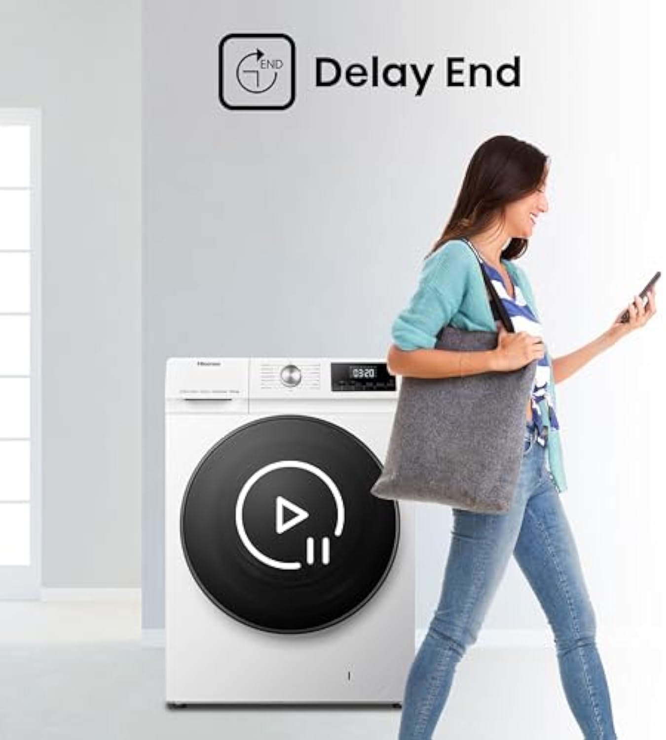 Hisense WFQA1014EVJM Freestanding 10 KG Programs 1400 RPM White Energy Rating E