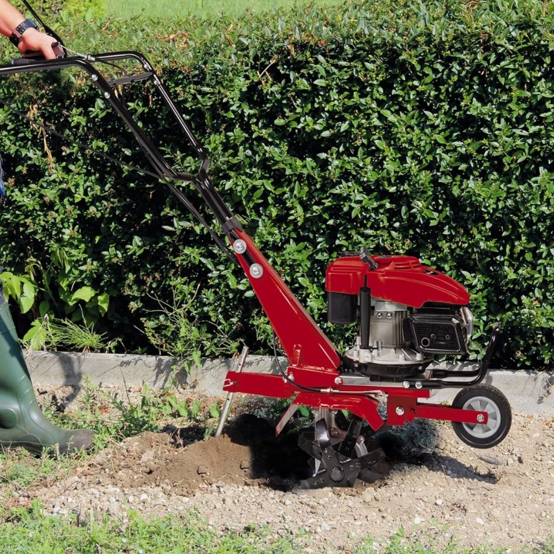 Einhell GC-MT 2236 Petrol rotary tiller (petrol, 4-stroke engine, air cooling, 2.2 kW, width 36 cm, depth 22 cm, height-adjustable guide handles and brake spur)