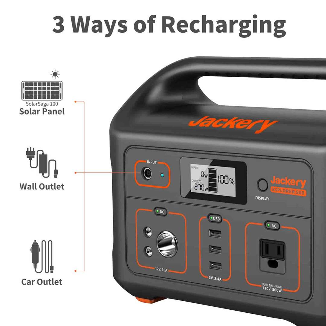 Jackery Solar Generator 500 (Jackery 500 + SolarSaga 100W)