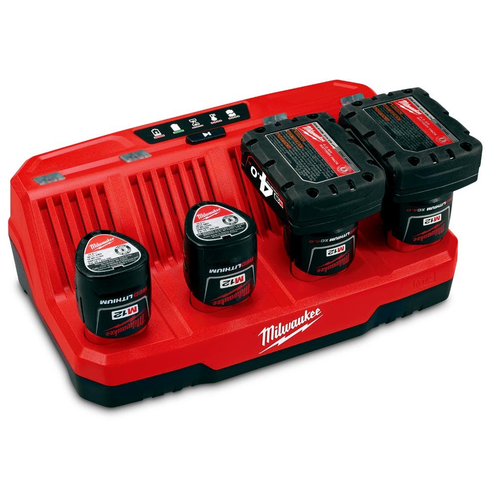 MILWAUKEE 12V 4 Bay Sequential Battery Charger M12C4