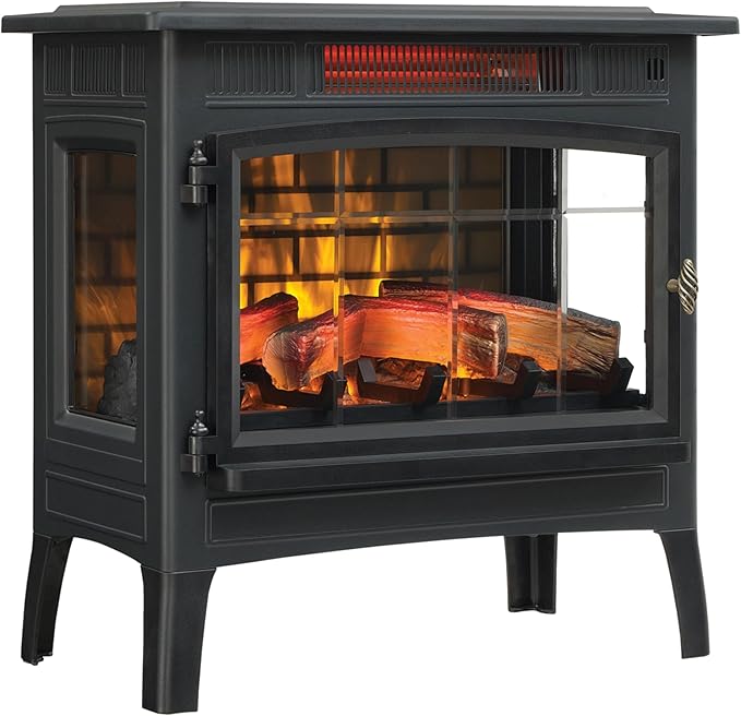 duraflame Freestanding Electric Fireplace Stove Heater with 3D Flame Effect for 1,000 Sq. Ft. Room