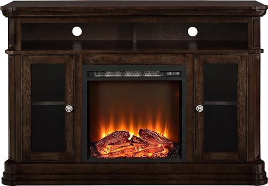 Ameriwood Home Brooklyn Electric Fireplace TV Console for TVs up to 50