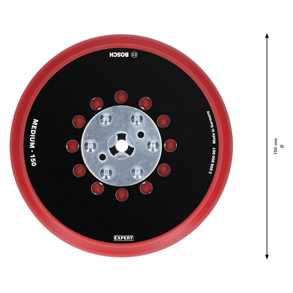 BOSCH 150mm Medium Hook & Loop Random Orbital Sander Backing Pad - Universal 2.608.900.007