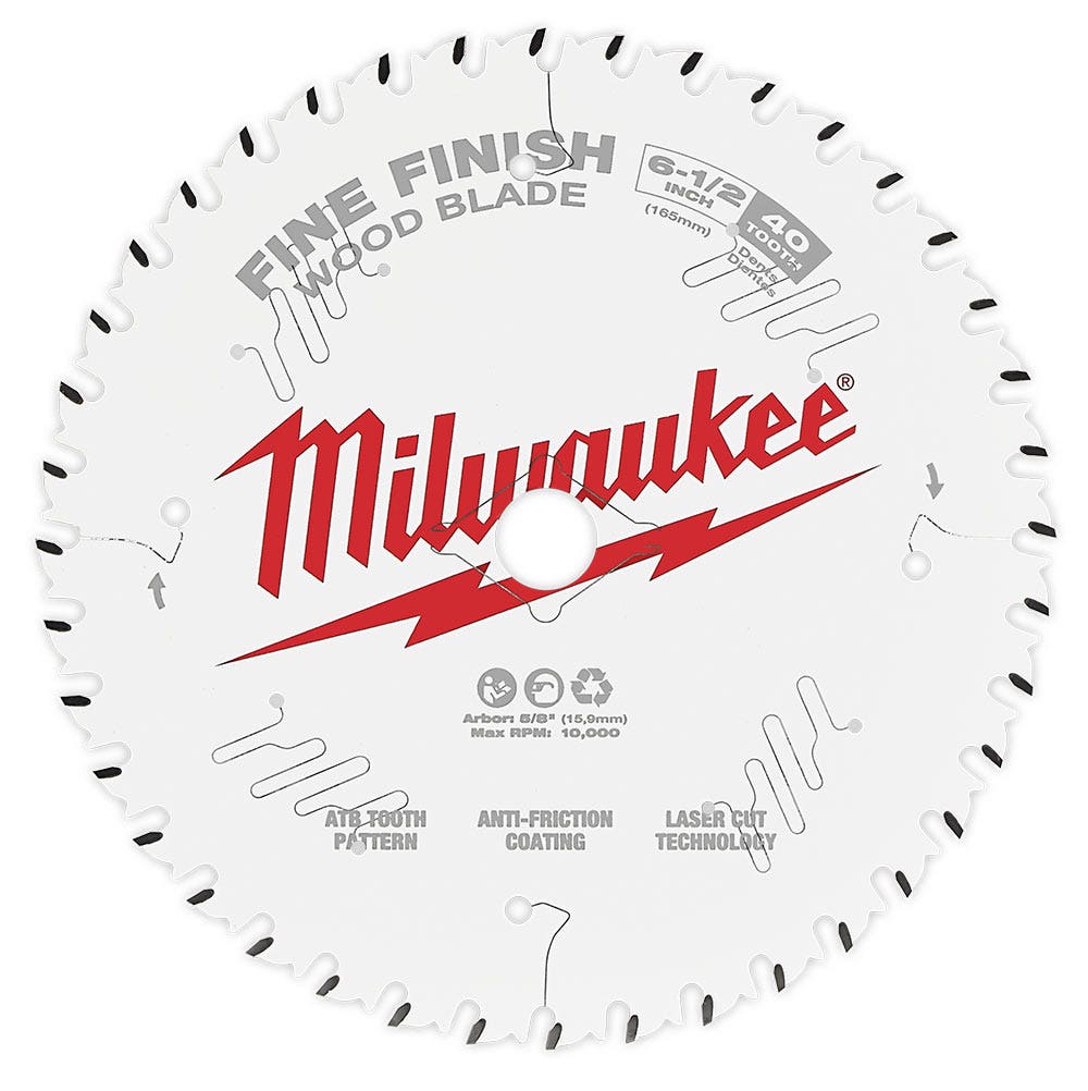 MILWAUKEE 165mm (6 1/2") Fine Finish 40T Circular Saw Blade 48408622