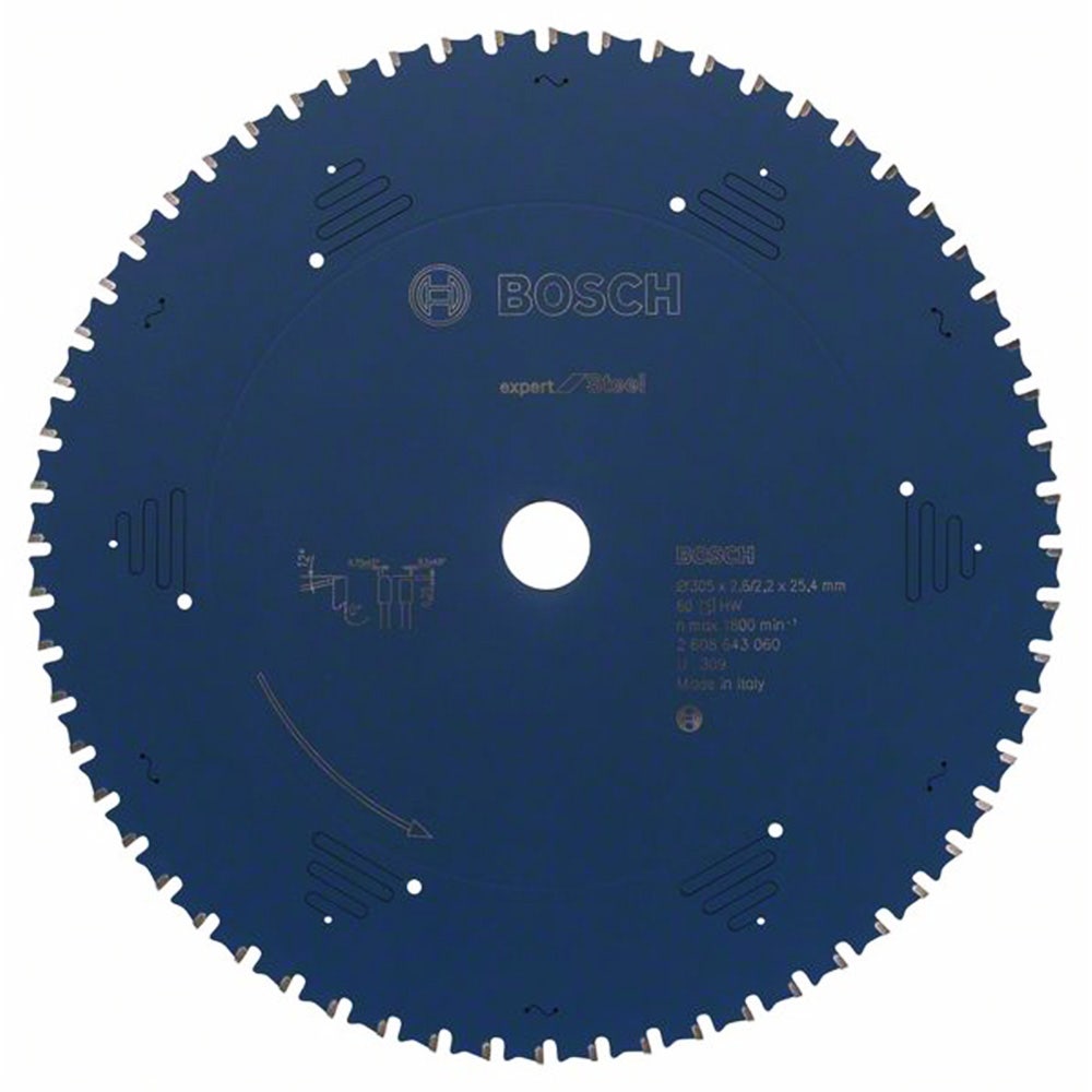 BOSCH 305mm 60T TCT Circular Blade Saw for Metal Cutting - EXPERT for STEEL