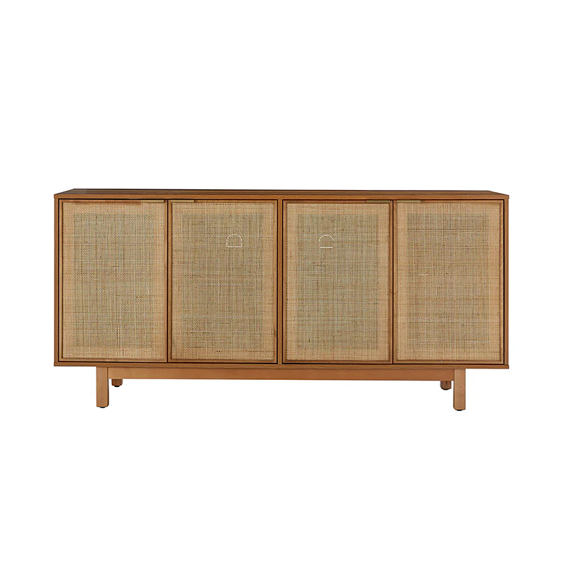 Otmar 63¡° Wide Natural Rattan Mesh Multi-Purpose Sideboard