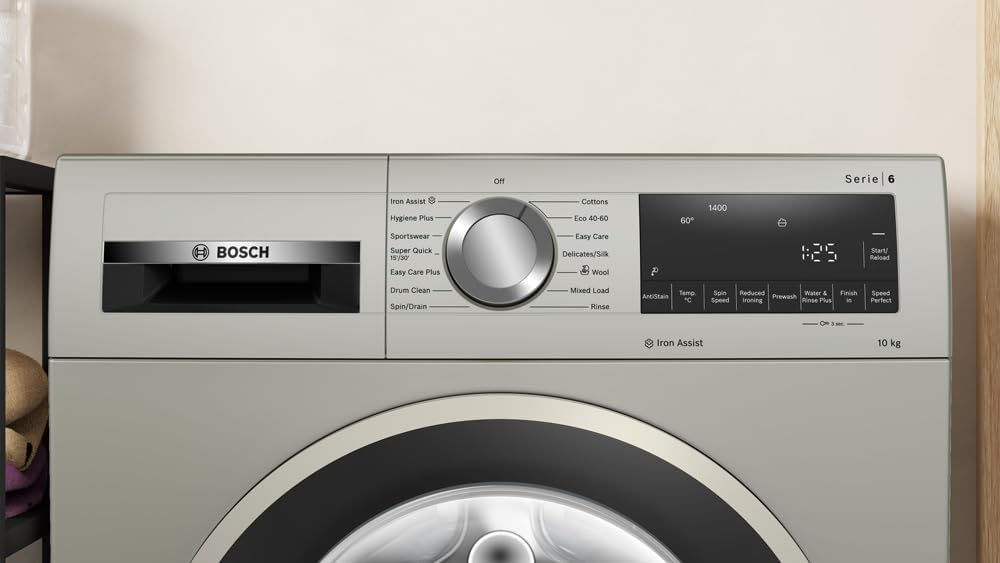 Bosch WGG254Z0GB Series 6, Free-Standing Washing Machine Front Loader, A Rated, 10 kg, 1400 rpm, Iron Assist, Speed Programme, White [Energy Class A]