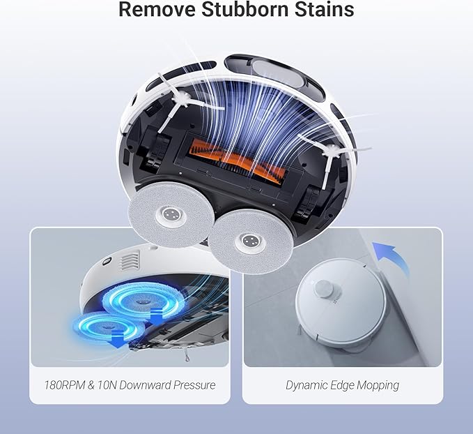 EZVIZ RS20 Pro Robot Vacuum Cleaner Auto All in One Station, 7200Pa, Hot Water Mop Washing, Hot Wind Self Drying, Self Emptying, Self Refilling, Pet Friendly, Carpet Detection, AI Obstacle Avoidance