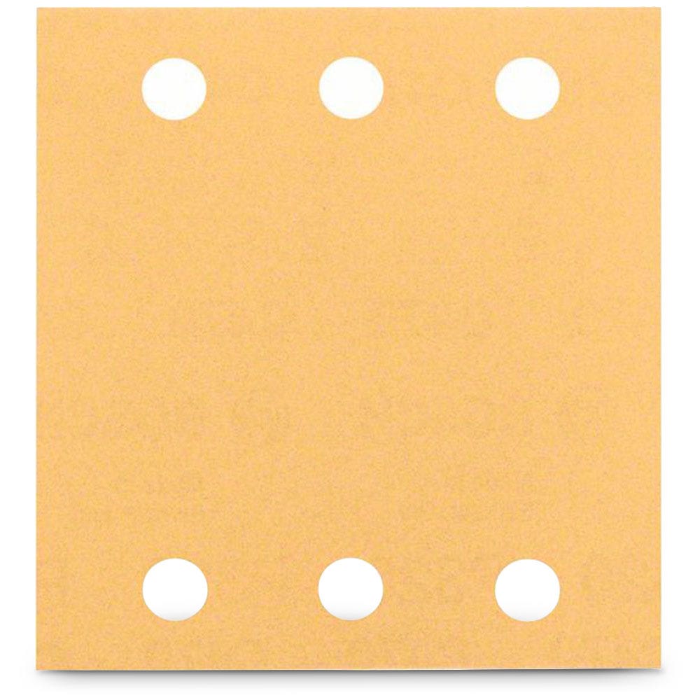 BOSCH 115 x 107mm 80-Grit 6-Hole Hook & Loop Sanding Sheet for Wood & Paint - C470 - 10 Piece