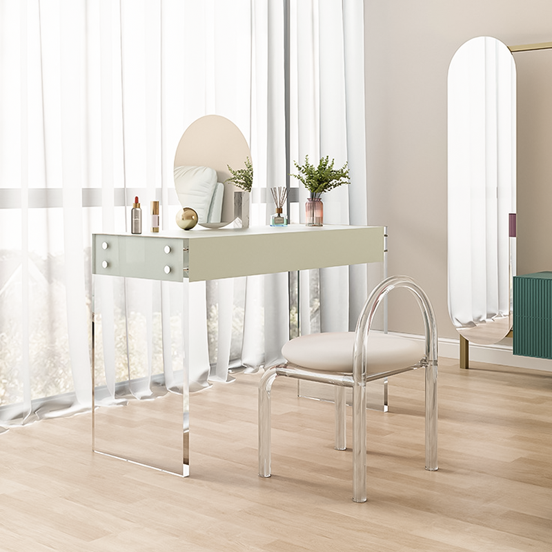 Bella Acrylic Dressing Table with LED Vanity Mirror Modern Style