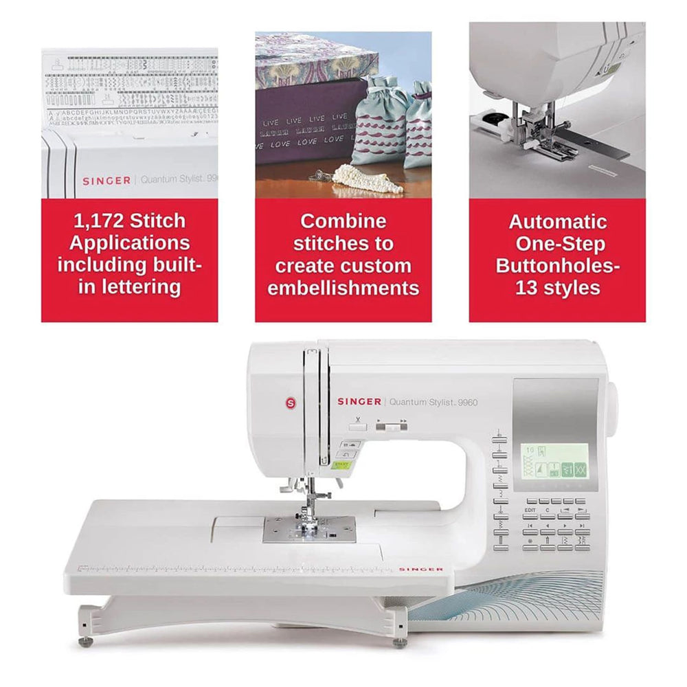 SINGER® Quantum Stylist™ 9960 Sewing Machine with Extension Table