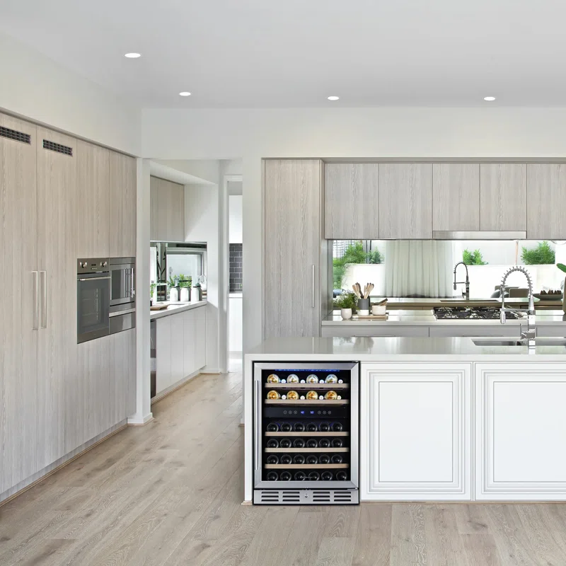 Kalamera Dual Zone 23.5'' 46 Bottle Wine Refrigerator with Reversible Door