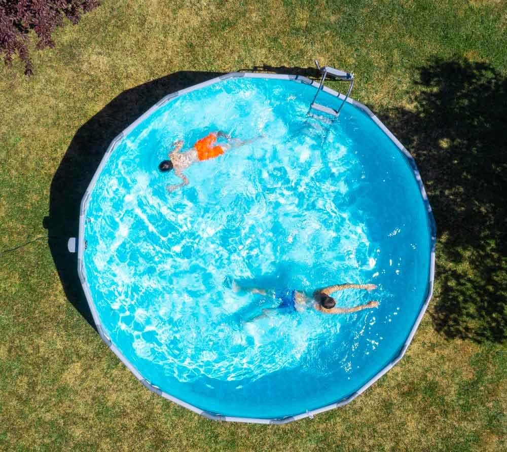 Summer Waves Frame Pool Complete Set | Round 488 x 122 cm Grey