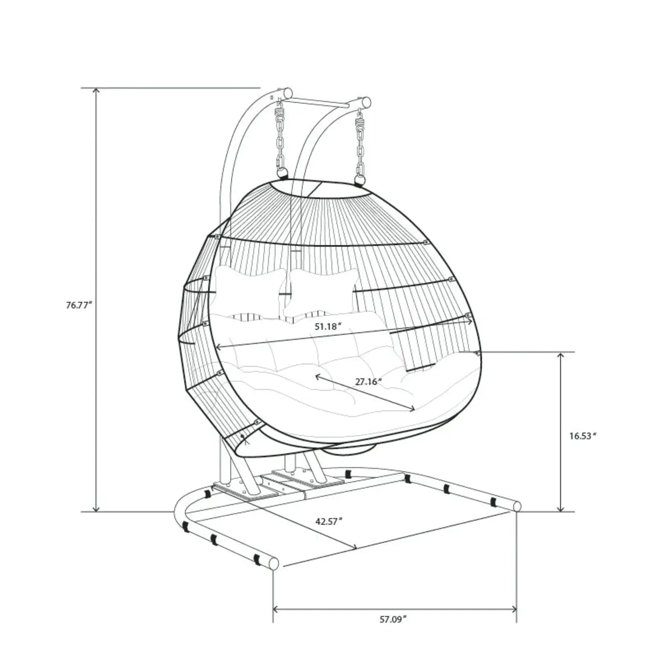 Double Swing Chair with Stand