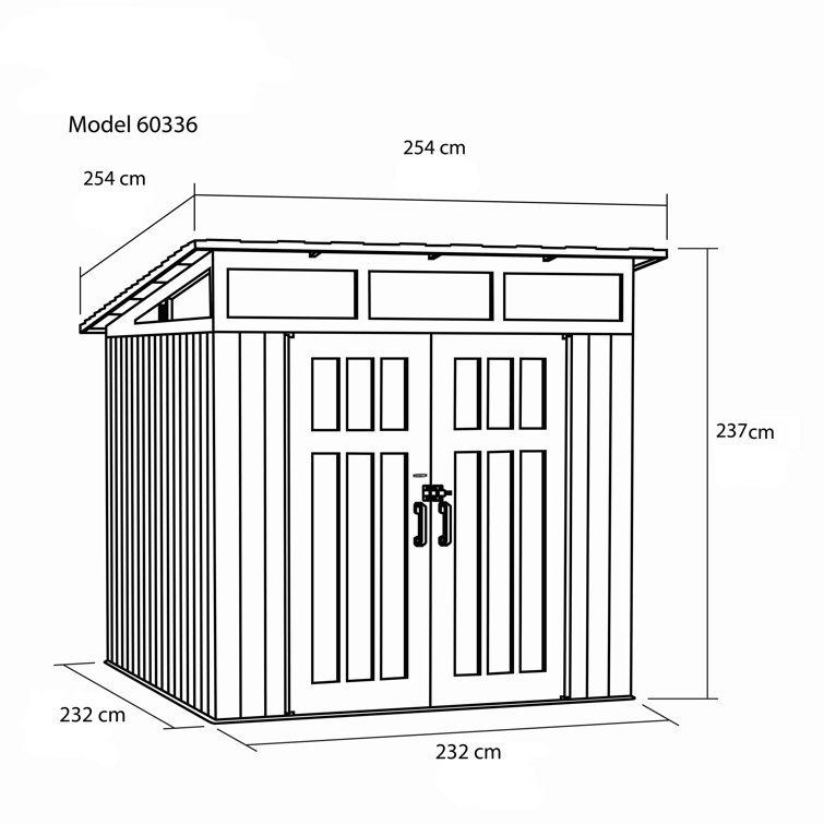 640 cm x 640 cm Geräteschuppen Merkur aus Kunststoff
