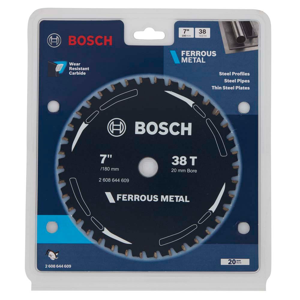 BOSCH 180mm 38T TCT Circular Saw Blade for Ferrous Metal Cutting - FERROUS METAL