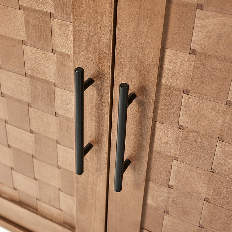 Horace 63 Wide Sideboard with Maple Veneer Woven Cabinet Doors