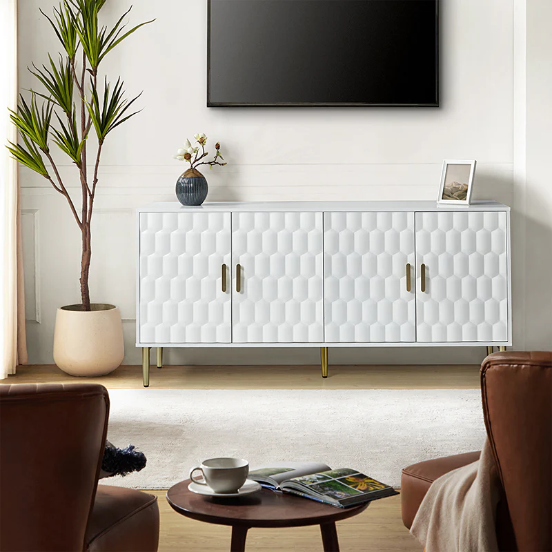 Modern Hexagonal Door Bruno 63 Wide Sideboard with Adjustable Shelves
