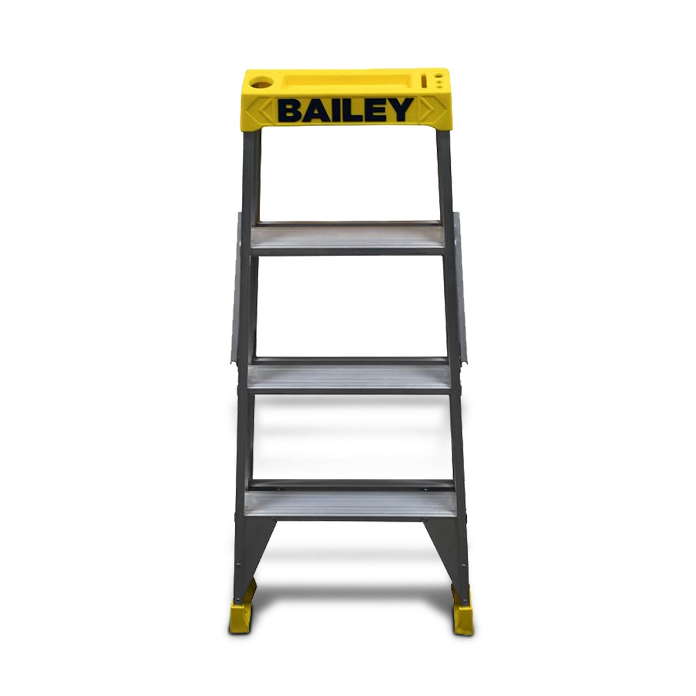 BAILEY 1.2m 150kg Step 4 Pro Aluminium Double Sided Big Top Ladder FS13967