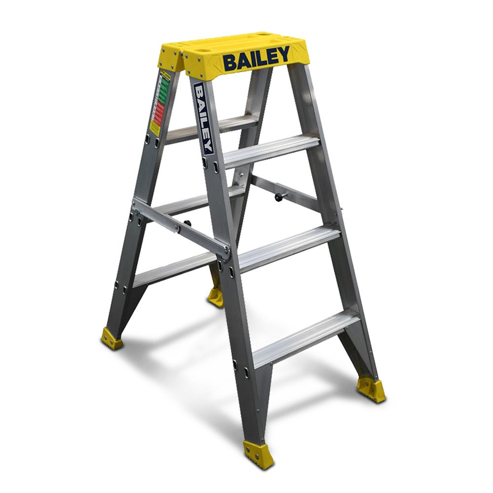 BAILEY 1.2m 150kg Step 4 Pro Aluminium Double Sided Big Top Ladder FS13967