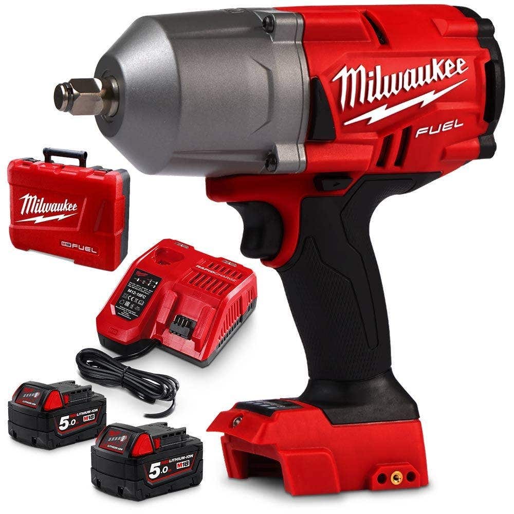 MILWAUKEE 18V FUEL™ 2x5.0Ah 1/2" High Torque Impact Wrench Kit M18FHIWF12-502C